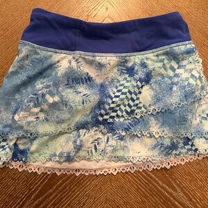 Ivivva by Lululemon Blue Patterned Skort - girls size 8